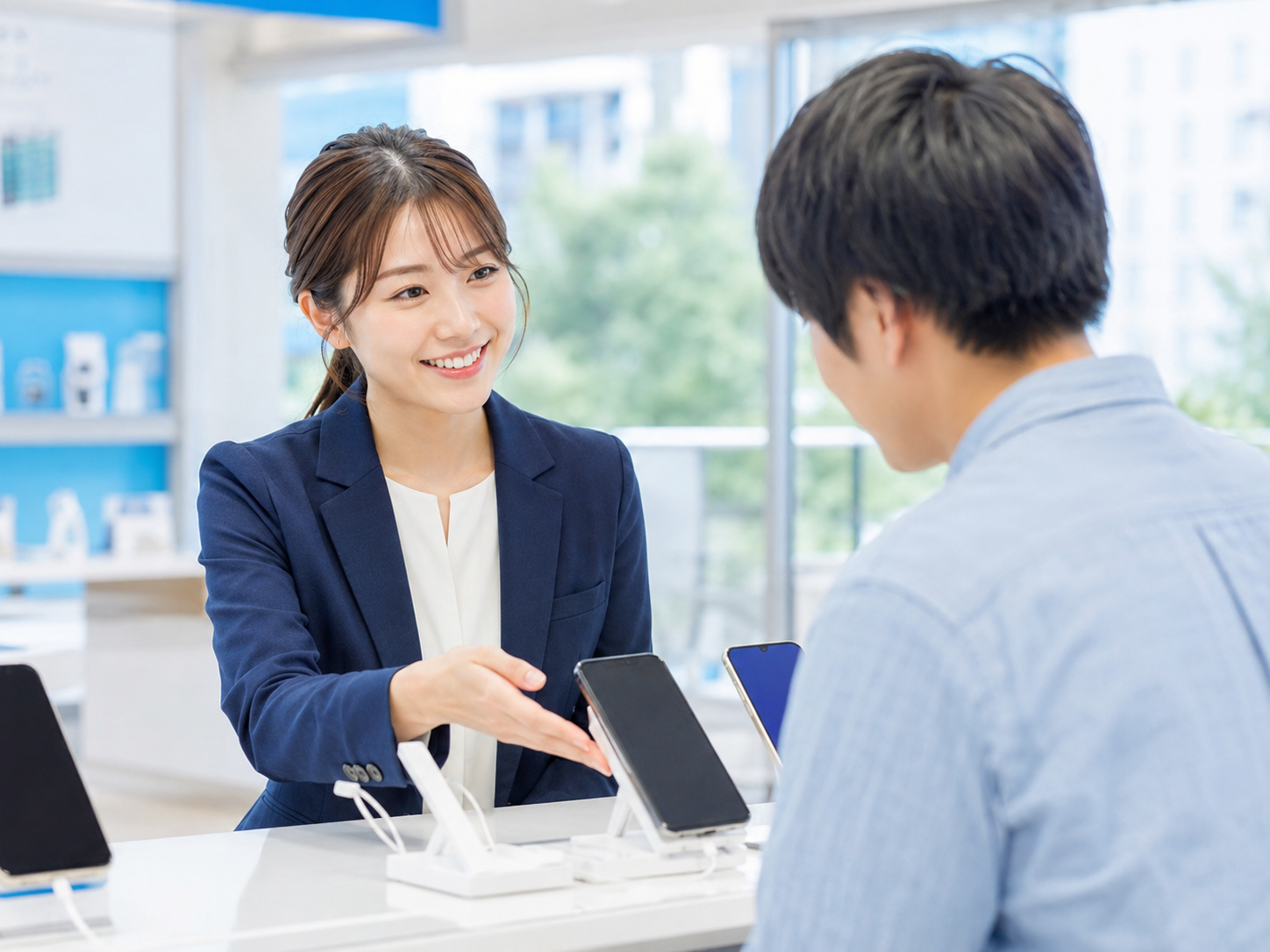 店頭での接客